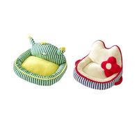 Panier pour Chat de Noël Grand et Petit Niche en Peluche Moelleuse à Fond Anti-Dérapant Lit d'Intérieur Douillet et Chaud pour Chats Cadeau de Noël Parfait(Blue+Green,Large)