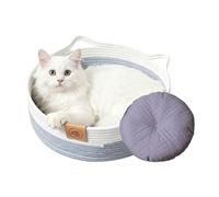 Panier Pour Chat Lavable - Accessoires Pour Animaux Tressés Avec Tapis | Lits Mignons Pour Chats Et Nid De Sommeil Pour Chiots,Pour Lapin Petits Chiens Jouet Snack Stockage Chambre Salon Dortoir Toute
