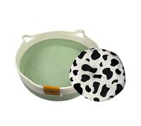 Panier Pour Chat Lavable - Corde De Coton Lavable Tressée Avec Tapis | Lit Et Panier Adorable Pour Chaton Et Chat | Pour Chaton Chiot Lapin Animal Toutes Saisons Chambre Salon Dortoir Jouet Rangement