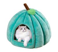 Panier pour Chat Maison Multifonction avec Designs Igloo et Canapé Niche Citrouille et Cachette Intérieure Coussin Détachable pour Chats et Petits Chiens(Blue,Medium)