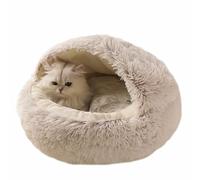 Panier pour Chat Ovale,Coussin Apaisant pour Chat,Lit pour Chien Semi-fermé,Lit pour Chat Moelleux pour Animal de Compagnie,Chaud et Confortable,antidérapant(Marron)