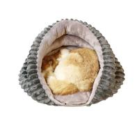 Panier pour Chat, Panier Chaud pour Chaton d'Intérieur, Maison Chauffante Anti-Dérapant avec Tunnel pour Dormir Maison Voyage Hiver Extérieur Balcon Chambre