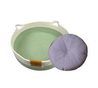 Panier Pour Chats Corde De Coton Lavable Tressée Avec Tapis | Lits Mignons Pour Chats Et Nid De Sommeil Pour Chiots Pour Chaton Lapin Petits Chiens Jouet Snack Stockage Chambre Salon