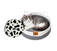 Panier pour Chats | Corde De Coton Lavable Tressée avec Tapis - Panier Tressé pour Chat D'Intérieur - pour Chaton Chiot Lapin Animal Toutes Saisons Chambre Salon Dortoir Jouet Rangement