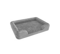 Couchage - TECTAKE - Panier KIMBA pour chien avec bordure en peluche antidérapante lavable taille XL 112 x 85 x 18 cm - Gris