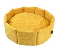 Love Story, Panier Rond Polyester D38 x H16 cm Boho Cat Moutarde