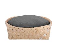 D&D Panier Bodhi Blanc avec Oreiller 52x52x15 CM Bois de Sapin Bohemien-Stil