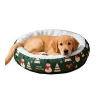 Panier pour chien de Noël Canapé Rond De Noël Apaisant Et Confortable Pour | Tapis De Sommeil Doux De Compagnie Pour La Maison Le Dortoir La Chambre À Coucher Le Salon Et Le Ba