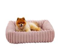 Panier pour Chien Dehoussable,Lit pour Chien Orthopedique,Canapé pour Petits Chiens et Chats,Confortable Coussin Chien,Anti-anxiété,Base antidérapante,Portable (Rose,50 * 48 * 15CM)
