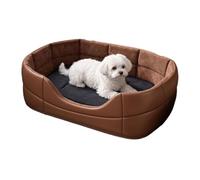 Panier pour chien en cuir synthétique doux, lavable, amovible, imperméable | Lit de luxe pour chien pour extérieur, terrasse, jardin, camping, voyage, camping-car, voiture, camion, maison, été