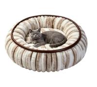Panier pour chien en forme de donut - Nid chaud pour animal de compagnie | Lit doux en forme de donut pour chien avec housse lavable et dessous antidérapant pour un confort chaud à l'intérieur
