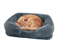 Panier pour chien en fourrure amovible et lavable, forme carrée, | Niche pour chien en peluche de forme carrée, matériau en peluche pour la plupart des types d'animaux de compagnie
