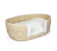 Panier pour chien et chat en osier et coussin Duvoplus Beige 68x44x24 cm