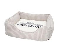 Panier pour Chien et Chat Rembourré - Amsterdam Minimalist Voyage Pays-Bas Tourisme - Lit Confortable avec Coussin Déhoussable et Lavable Couchage Moelleux Imprimé en France Base Antidérapante