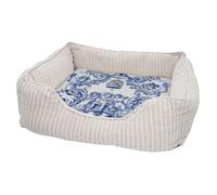 Panier pour Chien et Chat Rembourré - Anges Baroque Ceramique Bleu Blanc Ceramic - Lit Confortable avec Coussin Déhoussable et Lavable Couchage Moelleux Imprimé en France Base Antidérapante