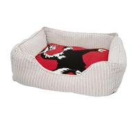 Panier pour Chien et Chat Rembourré - Banksy Rage The Flower Thrower Street Art Graffiti Rouge - Lit Confortable avec Coussin Déhoussable et Lavable Couchage Moelleux Imprimé en France Base