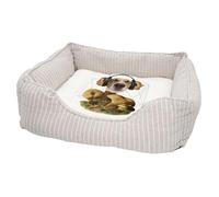 Panier pour Chien et Chat Rembourré - Chien Casque audio Collage Art Surréalisme Vintage Champignon - Lit Confortable avec Coussin Déhoussable et Lavable Couchage Moelleux Imprimé en France Base