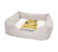 Panier pour Chien et Chat Rembourré - Doge Is Love Doge I Life Meme Dog Fun Humour - Lit Confortable avec Coussin Déhoussable et Lavable Couchage Moelleux Imprimé en France Base Antidérapante