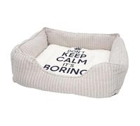 Panier pour Chien et Chat Rembourré - Don't Keep Calm it's Boring Parodie Angleterre Humour - Lit Confortable avec Coussin Déhoussable et Lavable Couchage Moelleux Imprimé en France Base Antidérapante