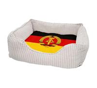 Panier pour Chien et Chat Rembourré - Drapeau Allemagne de L'Est Football Sport Equipe National URSS - Lit Confortable avec Coussin Déhoussable et Lavable Couchage Moelleux Imprimé en France Base