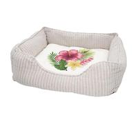 Panier pour Chien et Chat Rembourré - Flore Hawaii Fleurs Tropical Exotique Jungle Mer Surf - Lit Confortable avec Coussin Déhoussable et Lavable Couchage Moelleux Imprimé en France Base Antidérapante