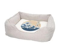 Panier pour Chien et Chat Rembourré - Hokusai Grandes Vagues Japon Asie Culture Mer - Lit Confortable avec Coussin Déhoussable et Lavable Couchage Moelleux Imprimé en France Base Antidérapante