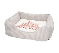 Panier pour Chien et Chat Rembourré - Hong Kong Minimalist Asie Voyage Architecture - Lit Confortable avec Coussin Déhoussable et Lavable Couchage Moelleux Imprimé en France Base Antidérapante