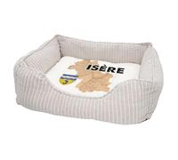 Panier pour Chien et Chat Rembourré - Isère 38 Département Grenoble Carte Ancienne Rare - Lit Confortable avec Coussin Déhoussable et Lavable Couchage Moelleux Imprimé en France Base Antidérapante