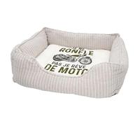 Panier pour Chien et Chat Rembourré - Je ne Ronfle pas Je rêve de Moto Grosses cylindrées Cafe Racer - Lit Confortable avec Coussin Déhoussable et Lavable Couchage Moelleux Imprimé en France Base
