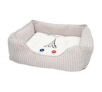 Panier pour Chien et Chat Rembourré - La France M'Appelle Tour Eiffel Paris Voyage - Lit Confortable avec Coussin Déhoussable et Lavable Couchage Moelleux Imprimé en France Base Antidérapante