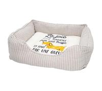 Panier pour Chien et Chat Rembourré - La joie Commence par une Truffe et Finit Par une Queue Chien - Lit Confortable avec Coussin Déhoussable Lavable Couchage Moelleux Imprimé en France Base