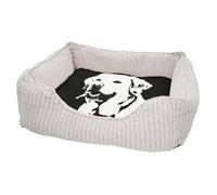 Panier pour Chien et Chat Rembourré - Labrador Image Noir et Blanc Gros Chien Mignon Art - Lit Confortable avec Coussin Déhoussable Lavable Couchage Moelleux Imprimé en France Base Antidérapante