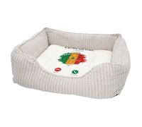 Panier pour Chien et Chat Rembourré - Le Sénégal M'Appelle Voyage Lion Afrique - Lit Confortable avec Coussin Déhoussable et Lavable Couchage Moelleux Imprimé en France Base Antidérapante