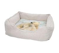 Panier pour Chien et Chat Rembourré - Maman Ours Polaire et Ses Oursons Mignon Animaux Sauvages - Lit Confortable avec Coussin Déhoussable Lavable Couchage Moelleux Imprimé en France Base
