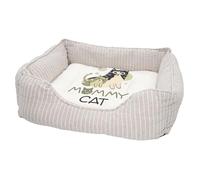 Panier pour Chien et Chat Rembourré - Mommy Cat and her Kitten Drawing Illustration Bebe - Lit Confortable avec Coussin Déhoussable et Lavable Couchage Moelleux Imprimé en France Base Antidérapante