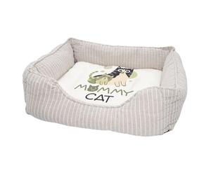 Panier pour Chien et Chat Rembourré - Mommy Cat and her Kitten Drawing Illustration Bebe - Lit Confortable avec Coussin Déhoussable et Lavable Couchage Moelleux Imprimé en France Base Antidérapante