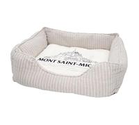 Panier pour Chien et Chat Rembourré - Mont Saint Michel Minimalist Normandie Village Tourisme - Lit Confortable avec Coussin Déhoussable et Lavable Couchage Moelleux Imprimé en France Base