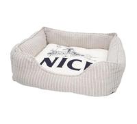 Panier pour Chien et Chat Rembourré - Nice Minimalist Ville France Sud Soleil - Lit Confortable avec Coussin Déhoussable et Lavable Couchage Moelleux Imprimé en France Base Antidérapante