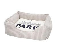 Panier pour Chien et Chat Rembourré - Paris Minimalist France Ville Tour Eiffel Louvre - Lit Confortable avec Coussin Déhoussable et Lavable Couchage Moelleux Imprimé en France Base Antidérapante