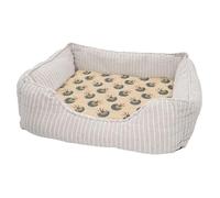 Panier pour Chien et Chat Rembourré - Pétales Tribal Motif Symboles Forme Art Naif Minimaliste - Lit Confortable avec Coussin Déhoussable et Lavable Couchage Moelleux Imprimé en France Base