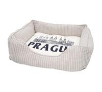 Panier pour Chien et Chat Rembourré - Prague Minimalist Voyage Tchéquie Culture Architecture - Lit Confortable avec Coussin Déhoussable et Lavable Couchage Moelleux Imprimé en France Base