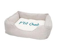 Panier pour Chien et Chat Rembourré - P'tit Chat Surnom Femme Mignon Animaux - Lit Confortable avec Coussin Déhoussable et Lavable Couchage Moelleux Imprimé en France Base Antidérapante