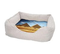 Panier pour Chien et Chat Rembourré - Pyramides de Gizeh Egypte Chameau Paysage Desert - Lit Confortable avec Coussin Déhoussable et Lavable Couchage Moelleux Imprimé en France Base Antidérapante