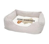 Panier pour Chien et Chat Rembourré - Seine Maritime 76 Département Carte Ancienne Rouen - Lit Confortable avec Coussin Déhoussable et Lavable Couchage Moelleux Imprimé en France Base Antidérapante