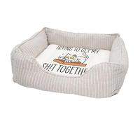 Panier pour Chien et Chat Rembourré - Trying to get My Shit Together Chat Animaux de Compagnie - Lit Confortable avec Coussin Déhoussable et Lavable Couchage Moelleux Imprimé en France Base