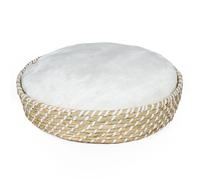 Panier pour chien et chat rond en osier et coussin Duvoplus Beige 50x50x10 cm