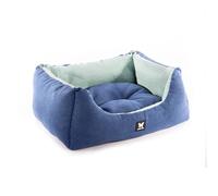 Panier pour chien et chat suedine Martin Sellier Domino Bleu 70x50 cm