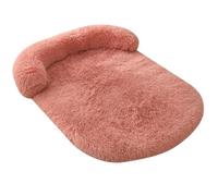Panier pour Chien, Fausse Fourrure, Lit pour Animaux, Coussin, Canapé, Rembourrage Doux, Un Bord comme Oreiller, Housse Amovible et Lavable, Antidérapant,Pink 1,S 65 * 50 CM（<7.5KG）