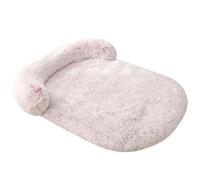 Panier pour Chien, Fausse Fourrure, Lit pour Animaux, Coussin, Canapé, Rembourrage Doux, Un Bord comme Oreiller, Housse Amovible et Lavable, Antidérapant,Rose,M 80 * 60 CM（<15KG）
