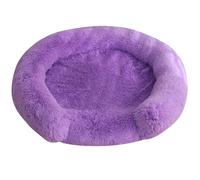 Panier pour Chien, Lit pour Animaux, Coussin, Canapé, Rembourrage Doux, Peluche, Bords Surélevés, Housse Amovible et Lavable, Antidérapant,Violet 1,50 CM（<4KG）